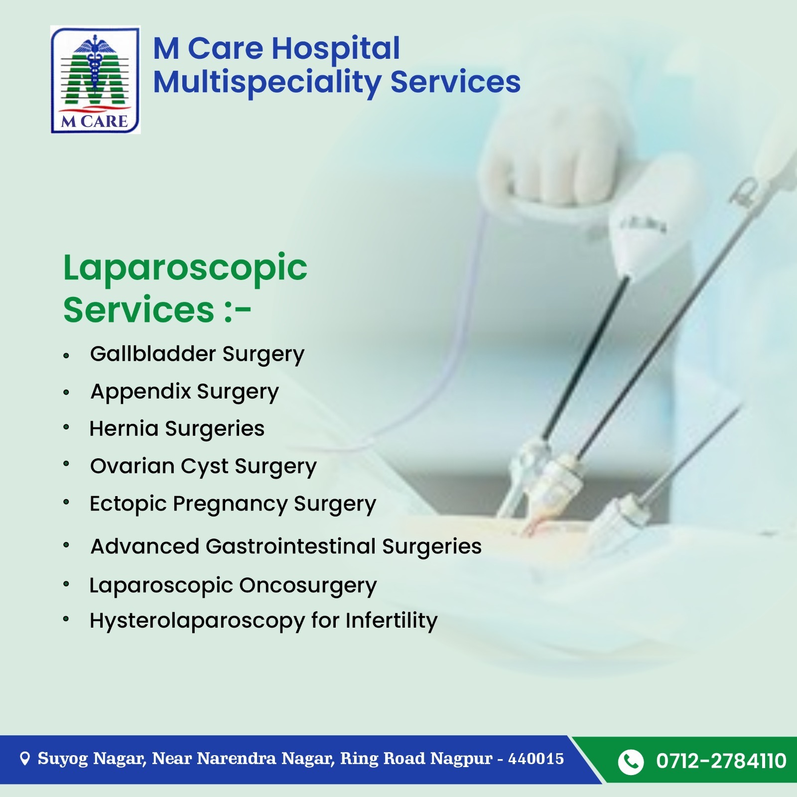 Laparoscopic Services at Suyog Nagar Nagpur - M Care Hospital
